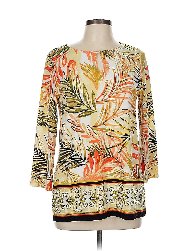 Kasper Yellow 3/4 Sleeve Blouse Size M - photo 1