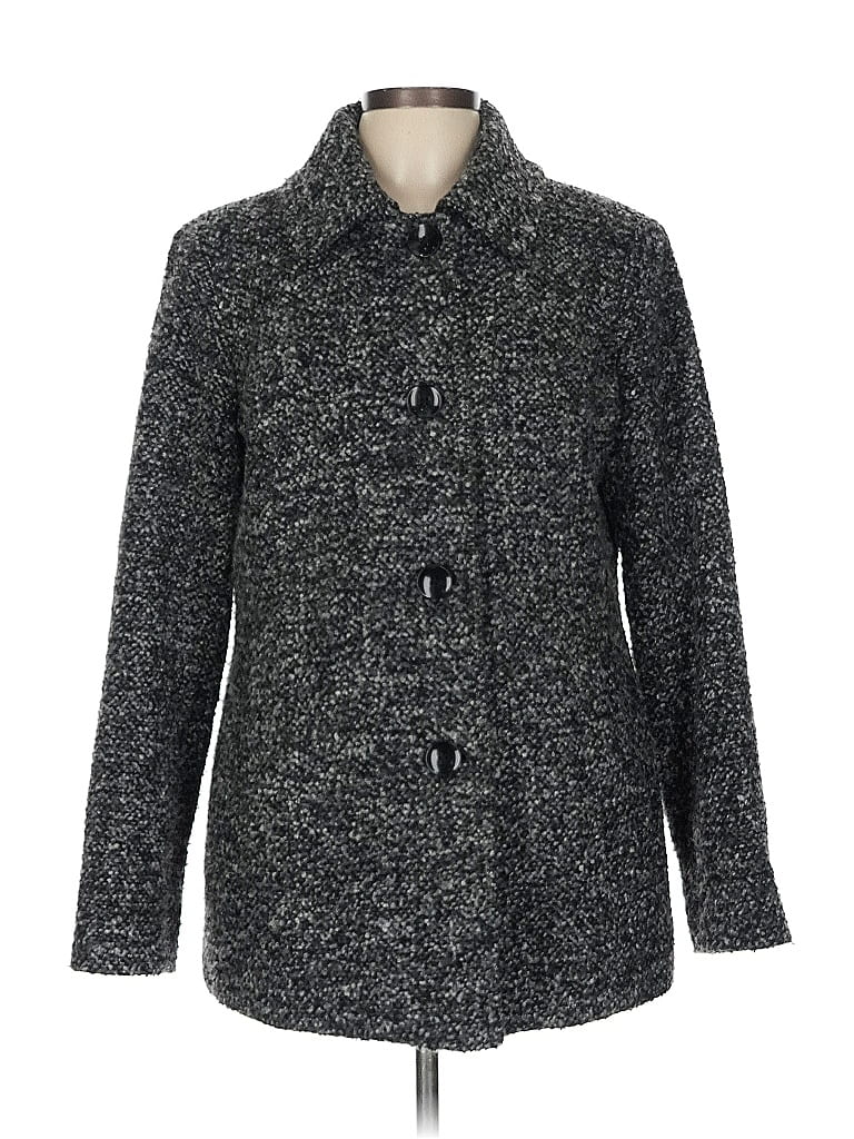 London Fog Tweed Gray Coat Size L - photo 1