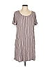Soma Stripes Gray Casual Dress Size L - photo 1