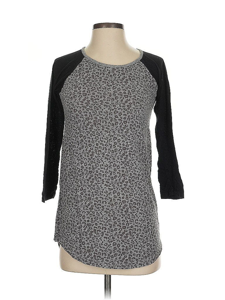 Pre-owned Monrow 3/4 Sleeve T-shirt In Gray