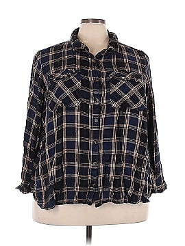 Terra & Sky 3/4 Sleeve Button Down Shirt