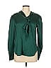 Veronica M. Green Long Sleeve Silk Top Size 10 - photo 1