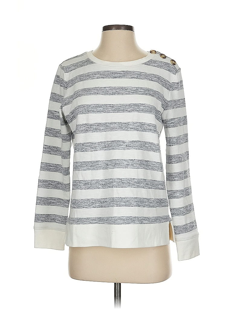 Talbots 100% Cotton Silver Pullover Sweater Size S - photo 1
