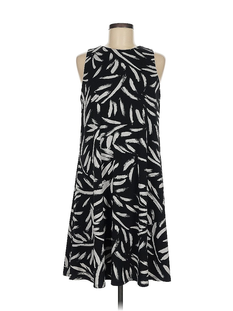 Kasper Graphic Black Casual Dress Size M - photo 1