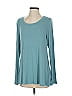 LOGO by Lori Goldstein Solid Teal Long Sleeve Top Size S - photo 1
