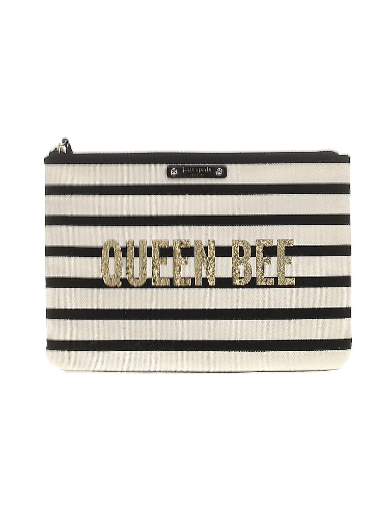 Kate Spade New York Stripes Ivory Black Clutch One size - photo 1