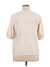 Ann Taylor LOFT Outlet Solid Polka Dots Ivory Short Sleeve Top Size XL - photo 2