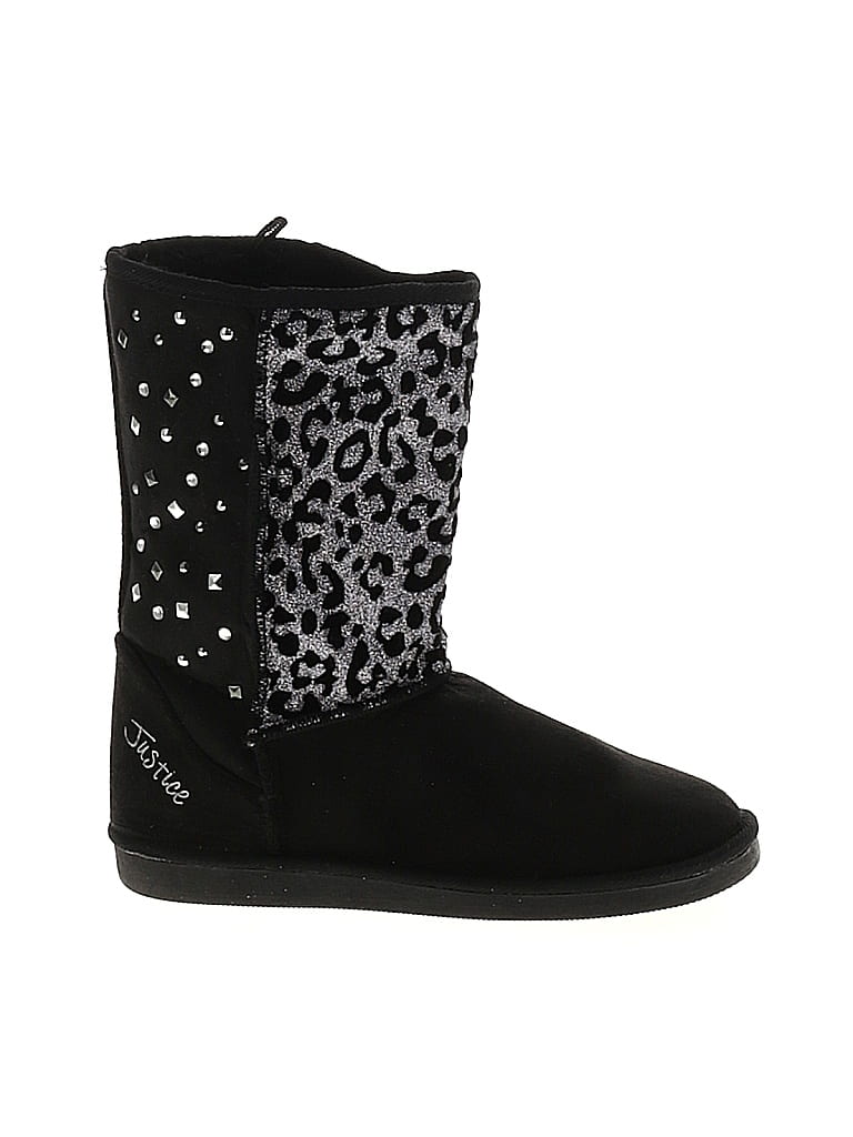 Justice Black Rain Boots Size 1 - photo 1