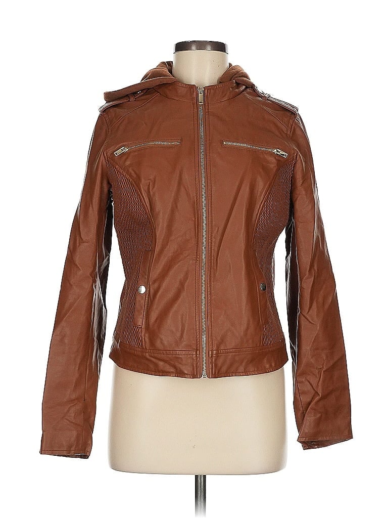 G by GUESS 100% Polyurethane Brown Jacket Size M - photo 1