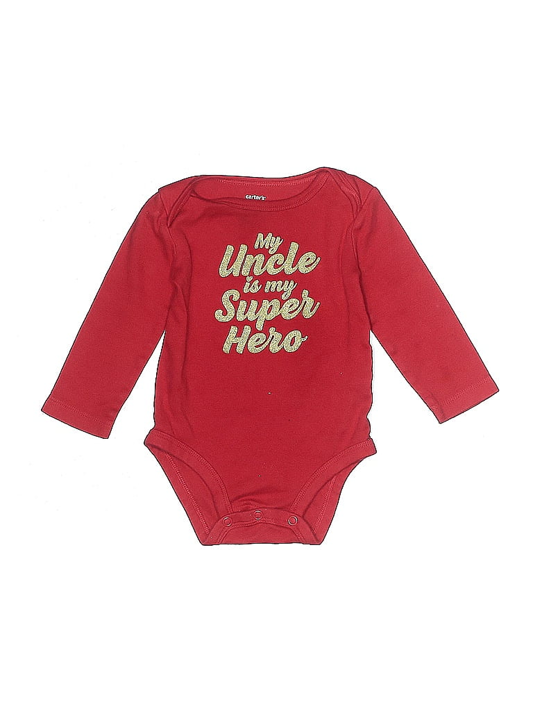 Carter's Red Long Sleeve Onesie 6-9 MO / 9 MO - photo 1