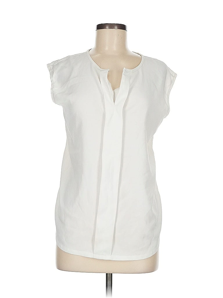 Ann Taylor Factory 100% Polyester Ivory Sleeveless Blouse Size M - photo 1
