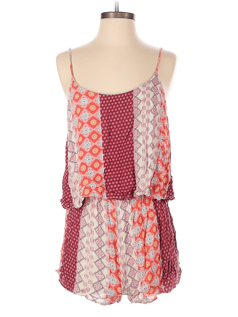 Everly 100% Rayon Hearts Pink Romper Size S - photo 1