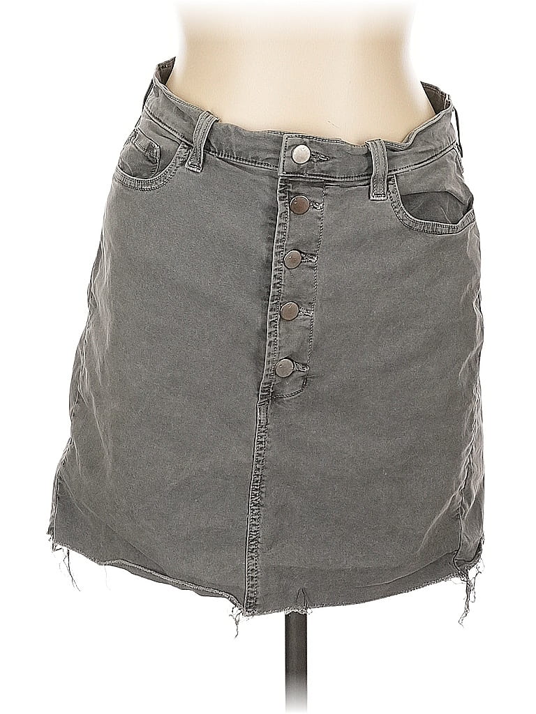 J Brand 100% Elastane Solid Gray Denim Skirt Size 30 waist - photo 1
