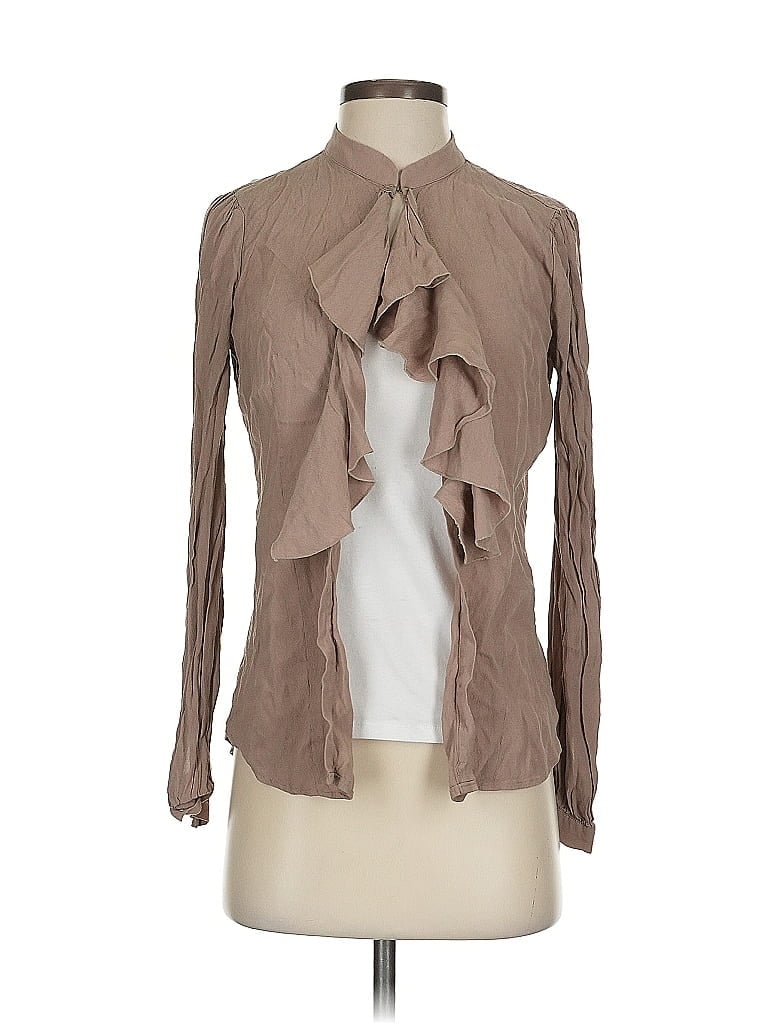 Eva Mendes by New York & Company 100% Rayon Brown Long Sleeve Blouse Size XS - photo 1