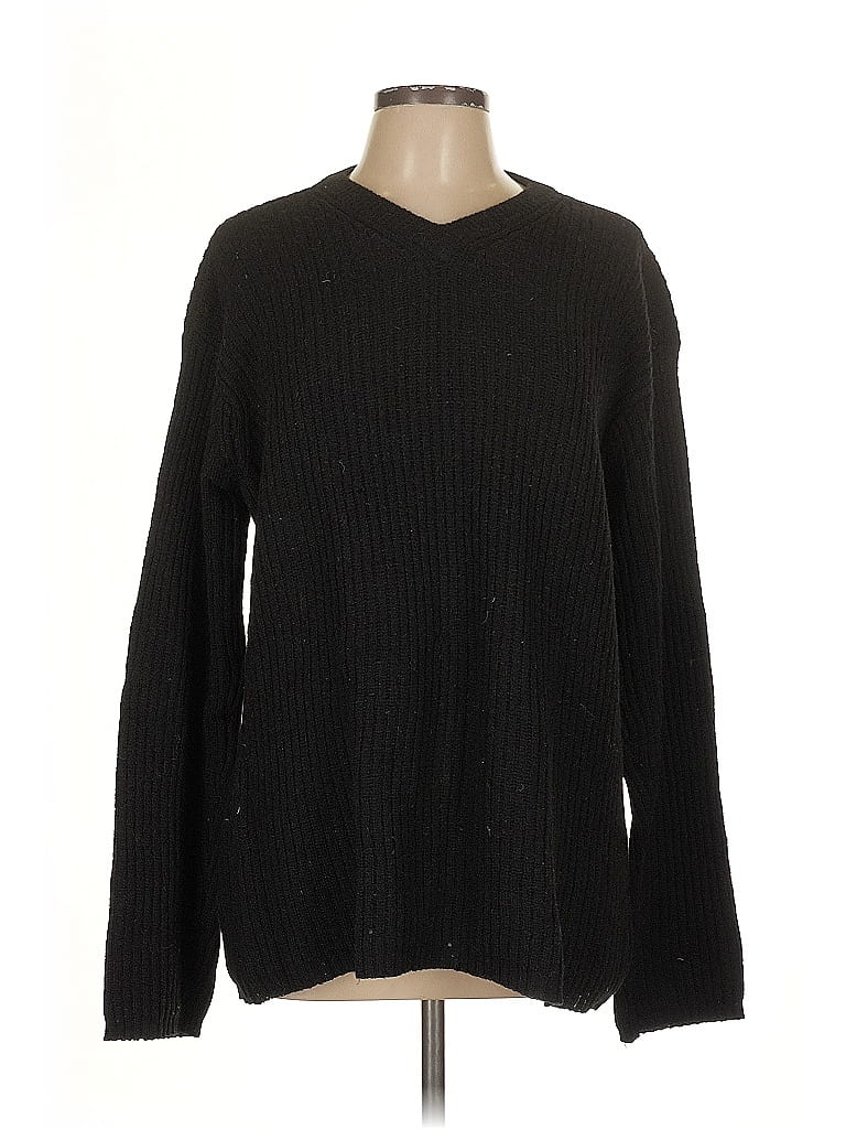 Giorgio Armani 100% Camel Hair Solid Black Pullover Sweater Size L - photo 1