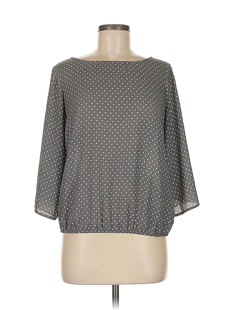 Soho JEANS NEW YORK & COMPANY 100% Polyester Gray 3/4 Sleeve Blouse Size M - photo 1