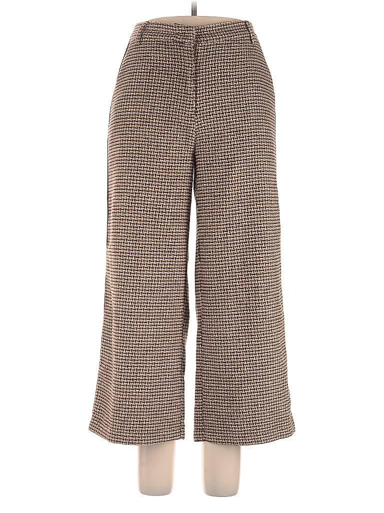 Mystree Houndstooth Brown Casual Pants Size L - photo 1