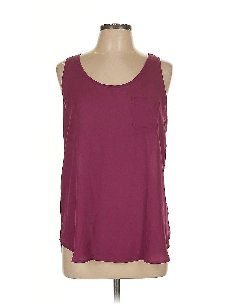 Ann Taylor LOFT Outlet 100% Polyester Burgundy Sleeveless Blouse Size M - photo 1