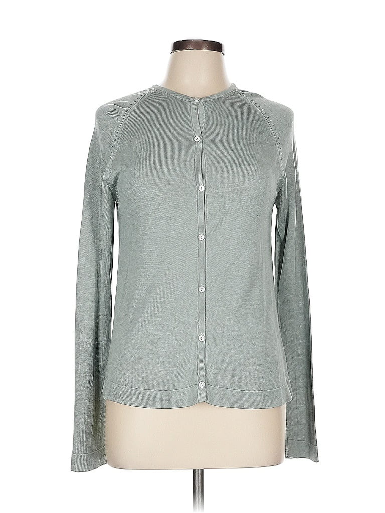 August Silk 100% Silk Gray Silk Cardigan Size L - photo 1