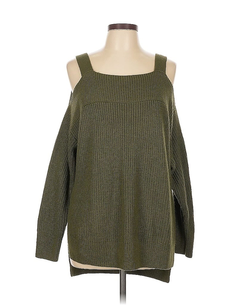 Soho JEANS NEW YORK & COMPANY 100% Acrylic Green Pullover Sweater Size L - photo 1