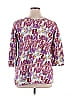 LOGO by Lori Goldstein 100% Cotton Graphic Purple 3/4 Sleeve T-Shirt Size XL - photo 2