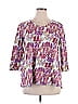 LOGO by Lori Goldstein 100% Cotton Graphic Purple 3/4 Sleeve T-Shirt Size XL - photo 1