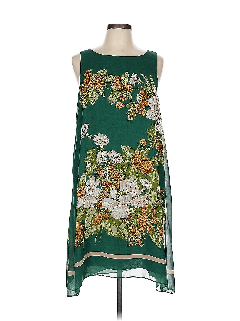 Max Studio 100% Polyester Tropical Green Casual Dress Size L - photo 1