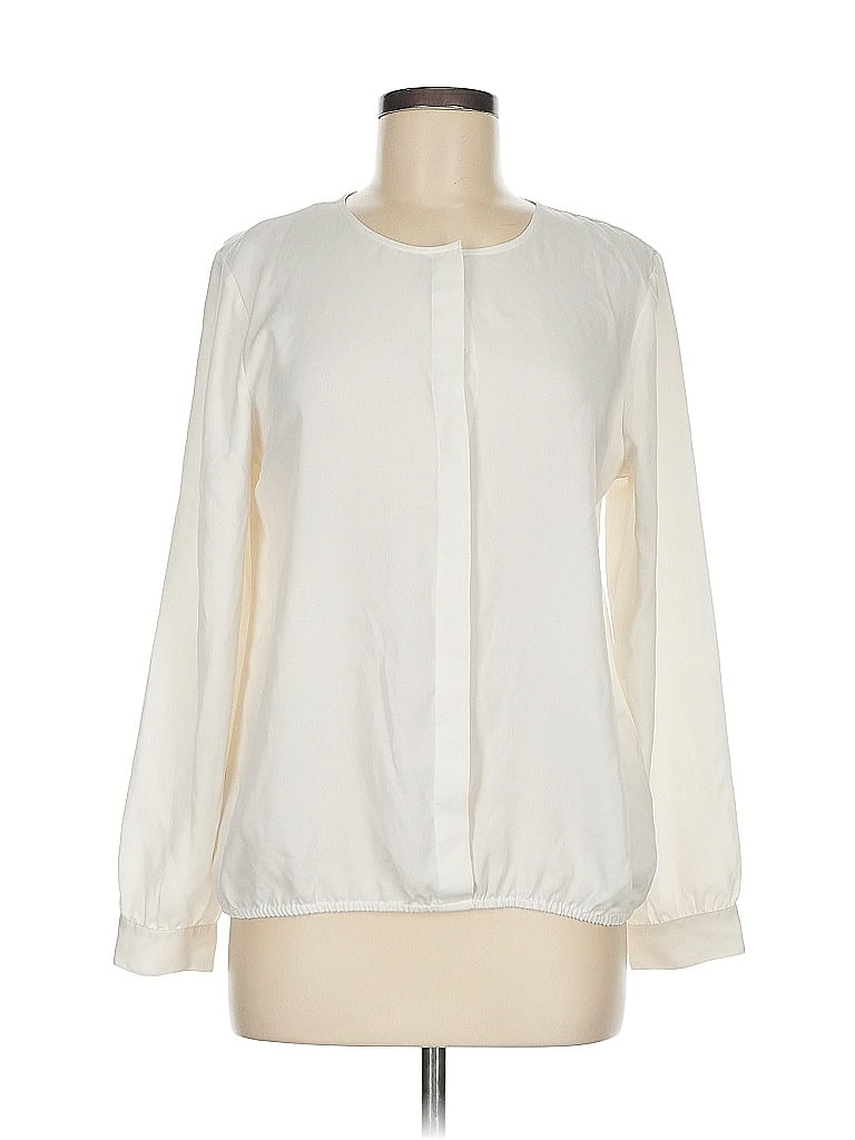 Ann Taylor Factory 100% Polyester Ivory White Long Sleeve Blouse Size M - photo 1