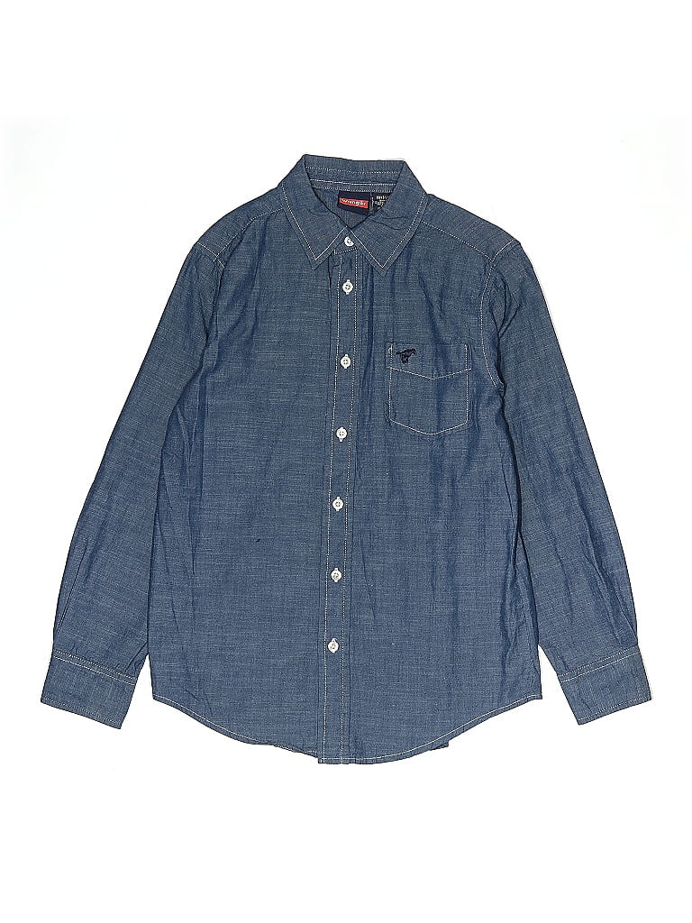 Wrangler Jeans Co 100% Cotton Blue Long Sleeve Polo Size L (big kids) - photo 1