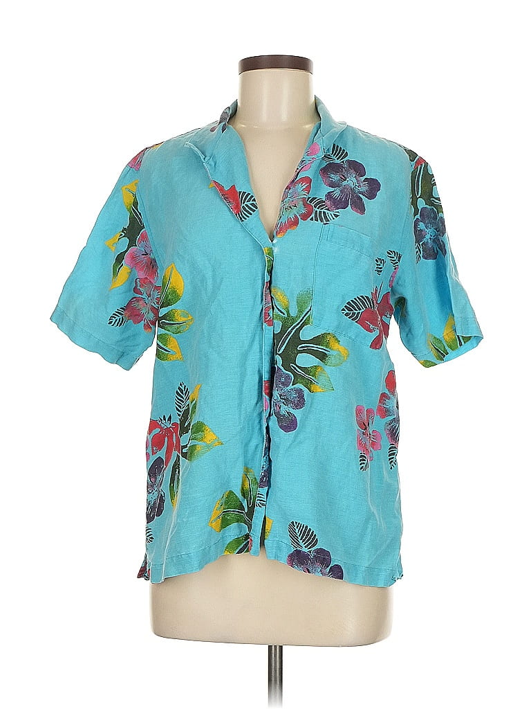 Chico's Design Tropical Teal Short Sleeve Blouse Size M - photo 1