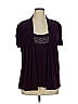 Judith 100% Polyester Purple Short Sleeve Blouse Size 1X - photo 1