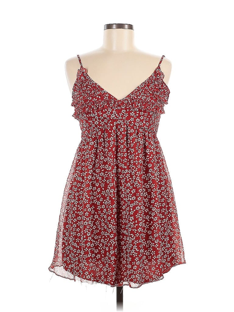 Trixxi 100% Polyester Hearts Red Burgundy Casual Dress Size M - photo 1
