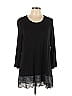 LOGO by Lori Goldstein Black 3/4 Sleeve T-Shirt Size L - photo 1