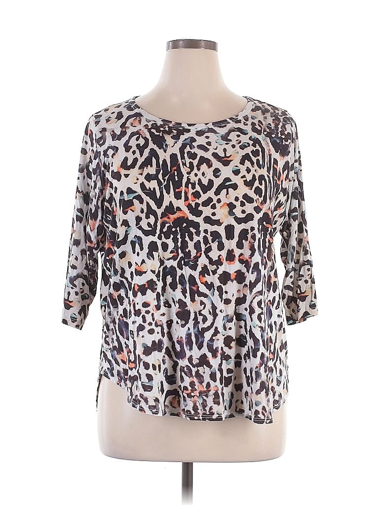 Karen Kane Ivory Silver 3/4 Sleeve T-Shirt Size 1X - photo 1