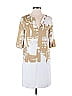 DKNY 100% Polyester Graphic Tan Casual Dress Size XS - photo 1
