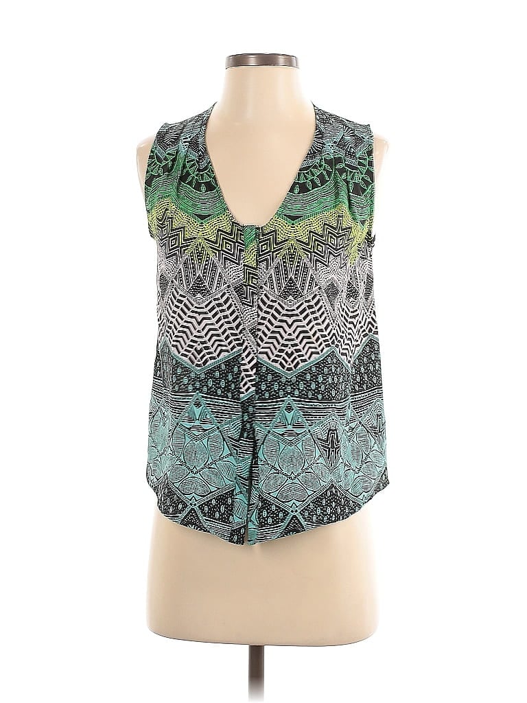 Mara Hoffman 100% Polyester Green Blue Sleeveless Blouse Size XS - photo 1
