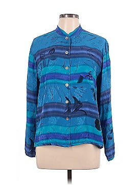Chico's Design Long Sleeve Silk Top