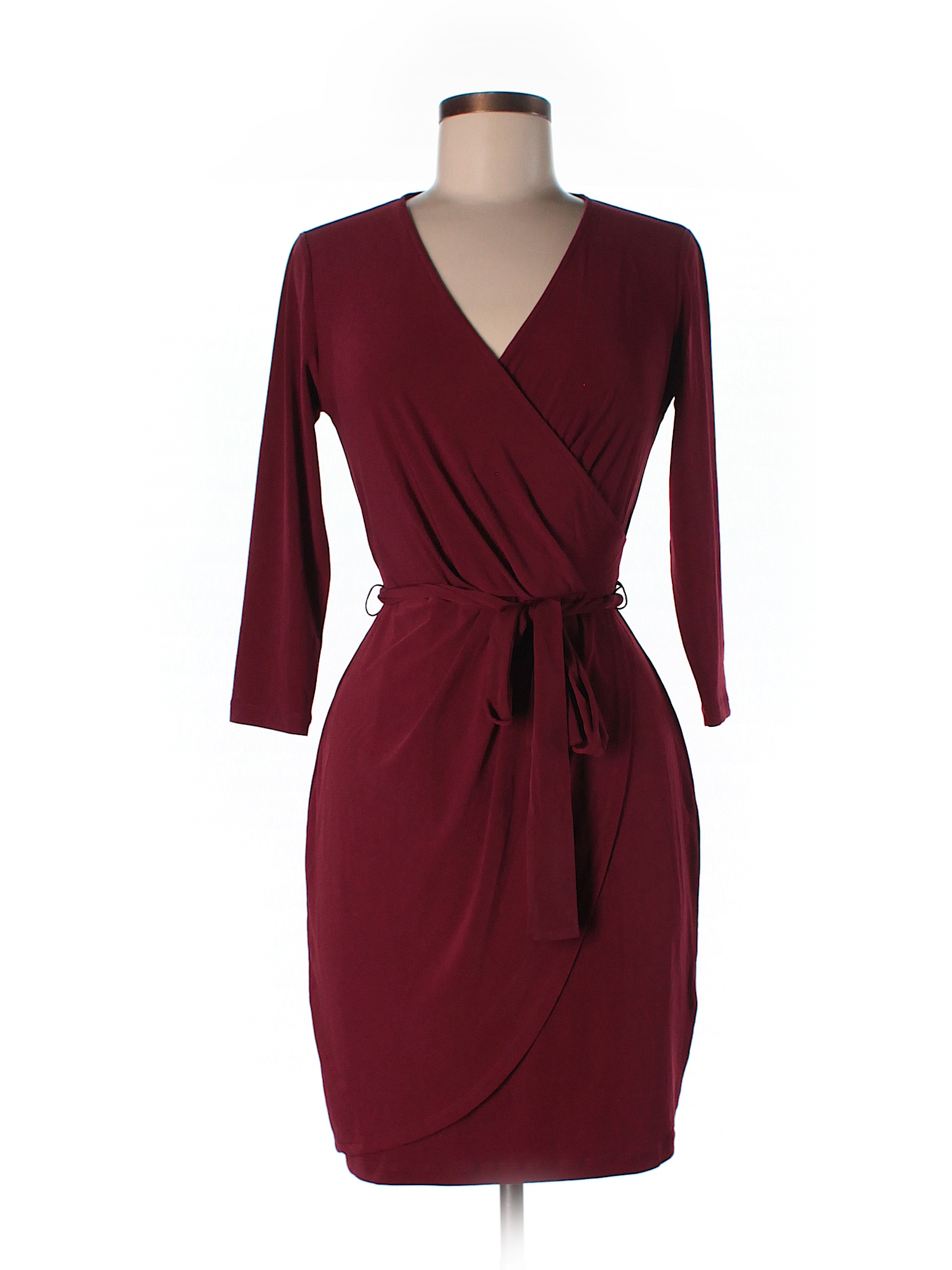New York Clothing Co. Solid Burgundy Casual Dress Size XS - 68% off ...