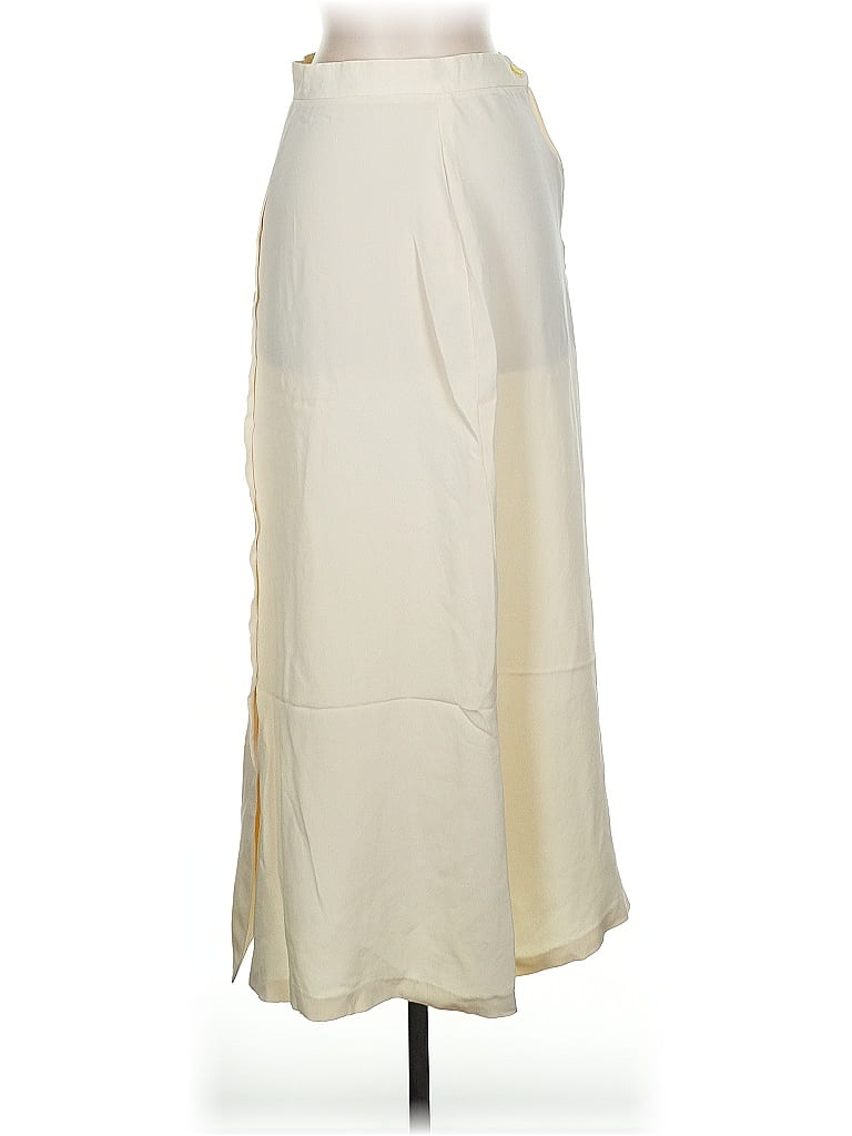 Pre-owned Louben Silk Skirt In White