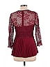 Entro 100% Polyester Burgundy 3/4 Sleeve Blouse Size L - photo 2