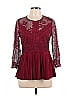 Entro 100% Polyester Burgundy 3/4 Sleeve Blouse Size L - photo 1
