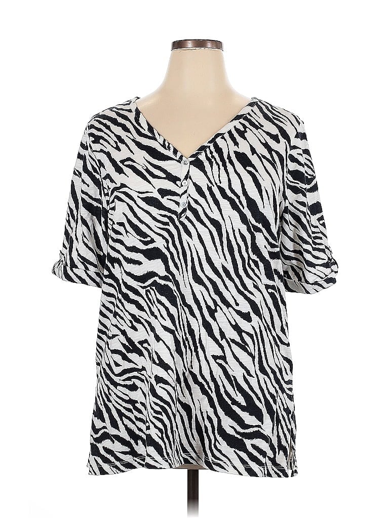 CHICO'S Pre-owned Short Sleeve Blouse In White