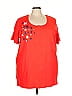 Roaman's 100% Cotton Stars Red Short Sleeve Top Size 2X - photo 1