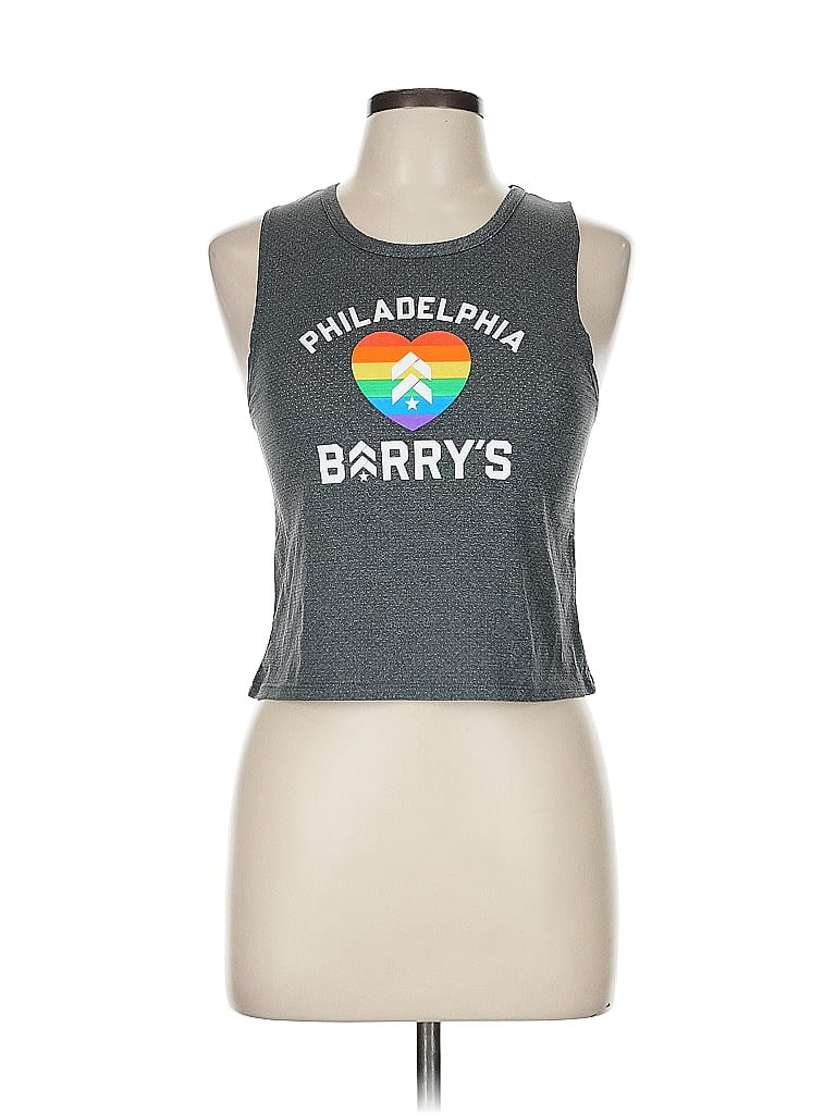 BARRY'S FIT 100% Polyester Gray Tank Top Size M - photo 1