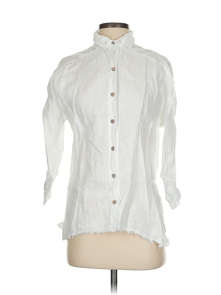 XCVI 100% Linen White 3/4 Sleeve Blouse Size S - photo 1