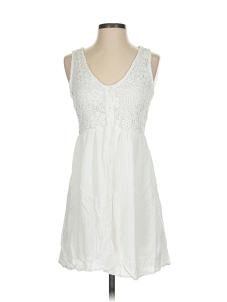 Xhilaration 100% Rayon White Casual Dress Size S - photo 1