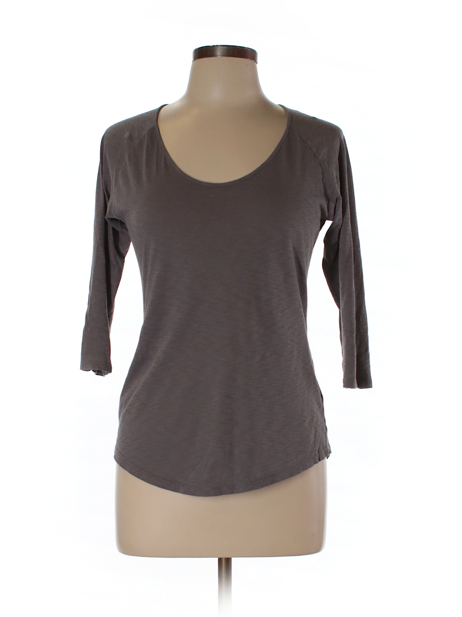 Cynthia Rowley TJX 100% Pima Cotton Solid Gray 3/4 Sleeve T-Shirt Size ...