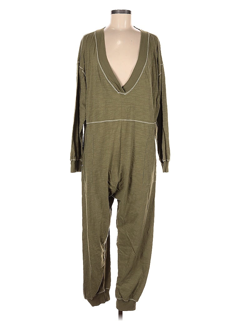 Natural Life 100% Cotton Solid Green Jumpsuit Size M - photo 1