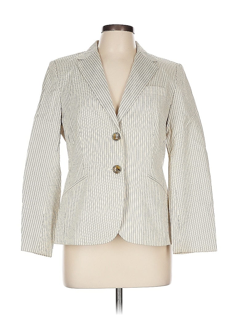 Pre-owned Talbots Blazer Jacket In White