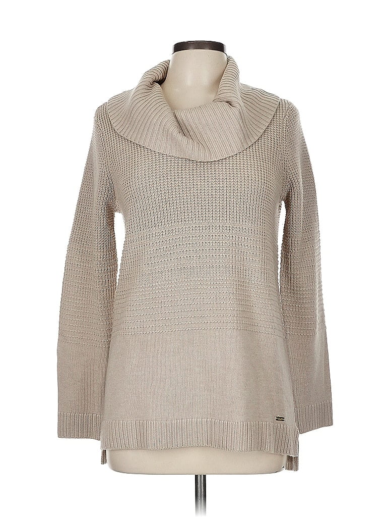 Pre-owned Calvin Klein Turtleneck Sweater In Brown